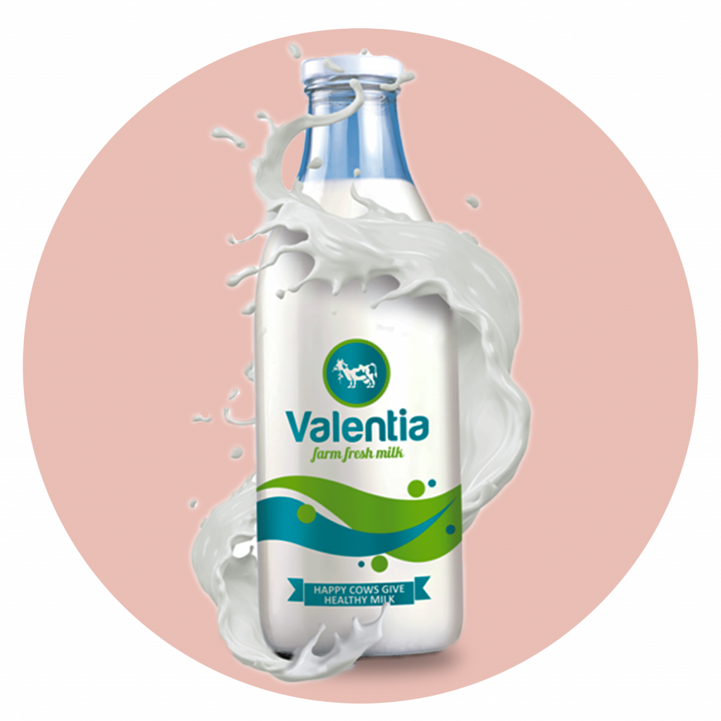 Valentia Farm Fresh Cow Milk in Glass Bottle